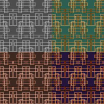 Set of seamless vector geometric patterns 스톡 일러스트