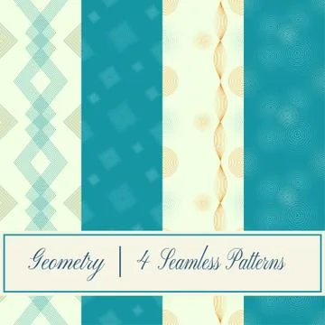 Set of seamless vector geometric patterns Stock Illustration