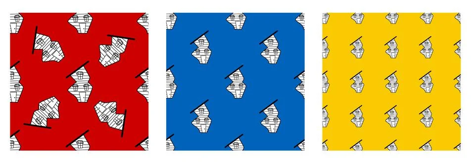 A set of seamless vector patterns from black and white houses in the style of Illustrazione stock