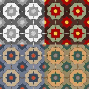 Set of seamless vector patterns of geometric Illustrazione stock