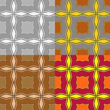 Set of seamless vector patterns of geometric Stock Illustration
