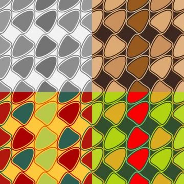 Set of seamless vector patterns of geometric Stock Illustration
