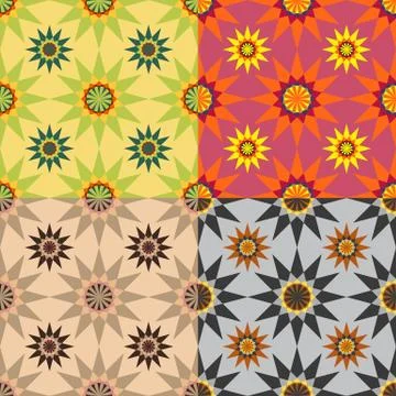 Set of seamless vector patterns of geometric Illustrazione stock