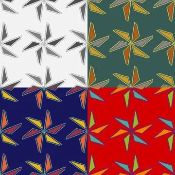 Set of seamless vector patterns of geometric Stock Illustration