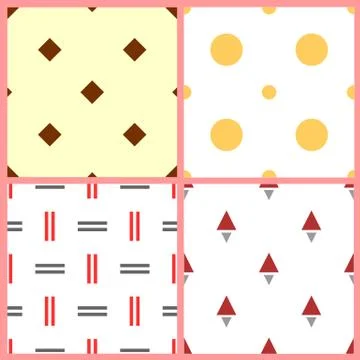 Set of seamless vector patterns Stock Illustration