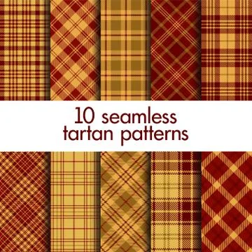 Set of seamless vector tartan patterns Stock Illustration
