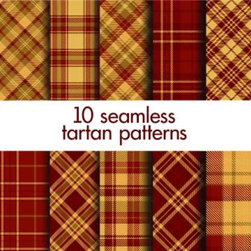 Set of seamless vector tartan patterns Stock Illustration