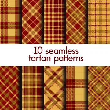 Set of seamless vector tartan patterns Stock Illustration