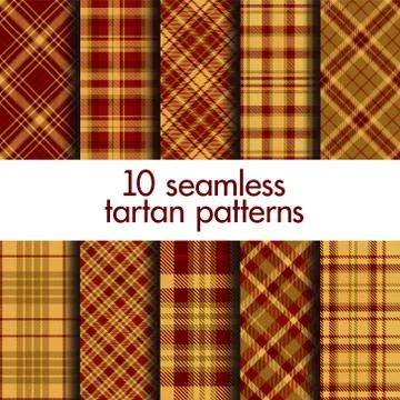 Set of seamless vector tartan patterns Stock Illustration
