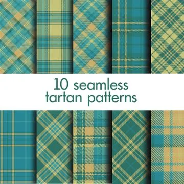 Set of seamless vector tartan patterns Stock Illustration