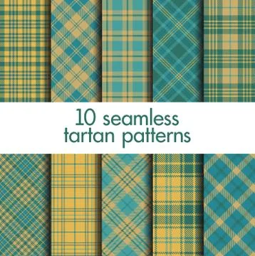 Set of seamless vector tartan patterns Stock Illustration