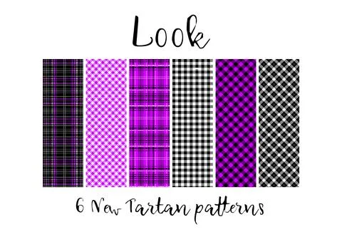 Set of seamless vector tartan prints. Stock Illustration