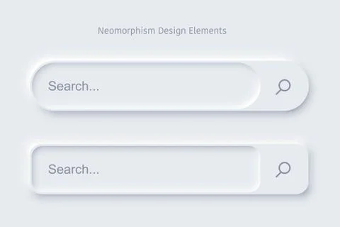Set of Search bar form templates of neomorphic interface 스톡 일러스트