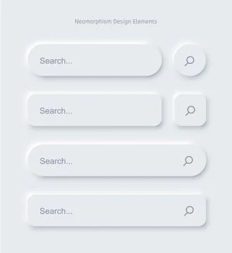 Set of Search bar form templates of neomorphic interface Illustrazione stock