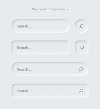Set of Search bar form templates of neomorphic interface Illustrazione stock