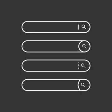 Set of search bars. Flat web design elements. Templates for website Stock Illustration