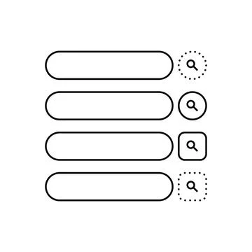 Set of search bars, flat web design elements イラスト素材