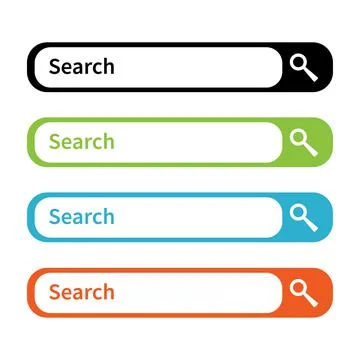 Set of search bars, flat web design elements Illustrazione stock