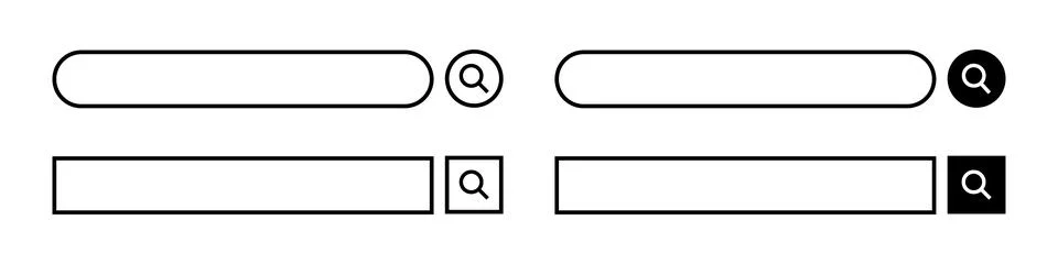 A set of search boxes. Internet search. Stock Illustration