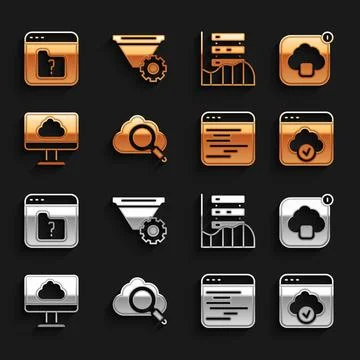 Set Search cloud computing, Cloud technology data transfer, Software, Server イラスト素材