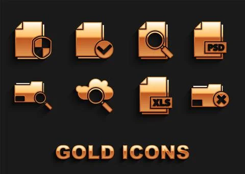 Set Search cloud computing, PSD file document, Delete folder, XLS, concept with イラスト素材