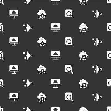 Set Search concept with folder, Filter setting, Cloud technology data transfe Stock Illustration