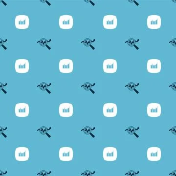 Set Search data analysis and Financial growth on seamless pattern. Vector Stock Illustration