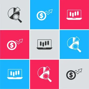 Set Search data analysis, Financial growth dollar and Stocks market graphs .. Stockillustratie