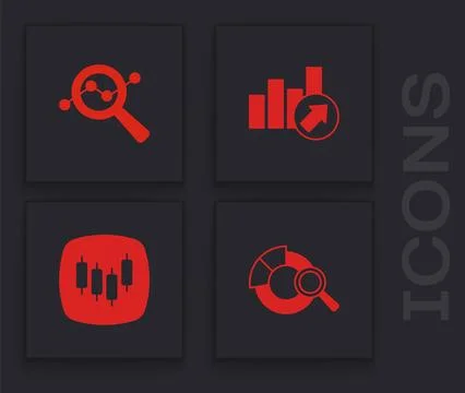 Set Search data analysis, Financial growth and Browser with stocks market i.. Illustrazione stock