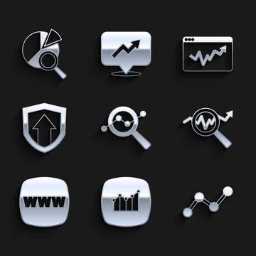 Set Search data analysis, Financial growth, Graph chart infographic, Websit.. Stock Illustration