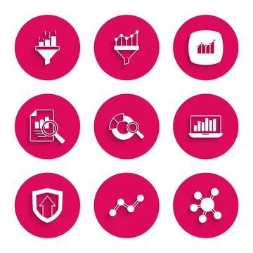 Set Search data analysis, Graph chart infographic, Project team base, Laptop Ilustración de archivo
