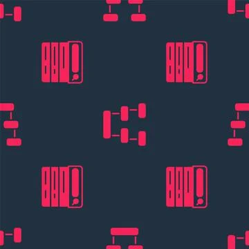 Set Search engine and Hierarchy organogram chart on seamless pattern. Vector Stock Illustration