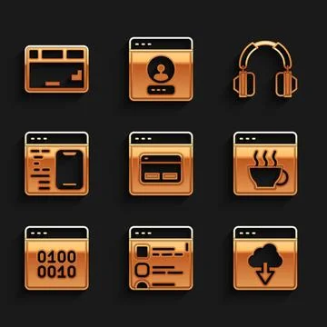 Set Search engine, Browser files, Cloud technology data transfer, Software,.. 스톡 일러스트