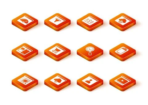 Set Search engine, Cloud download, Web developer programming code, Online Stockillustratie