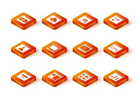 Set Search engine, Create account screen, Laptop with browser window, Browser Illustrazione stock