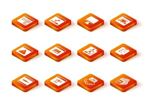 Set Search engine, Page with 404 error, Browser exclamation mark, Processor Stock-Illustration