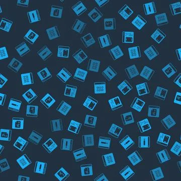 Set Search engine, Software, Binary code and on seamless pattern. Vector Stock Illustration