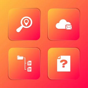 Set Search location, Cloud mail server, Folder tree and Unknown document icon イラスト素材