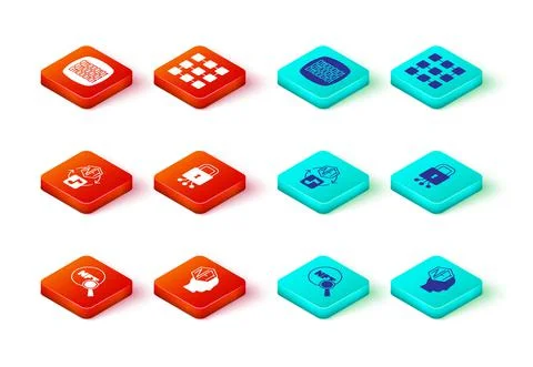 Set Search NFT, Digital crypto art, Cyber security, blockchain technology and Stock Illustration