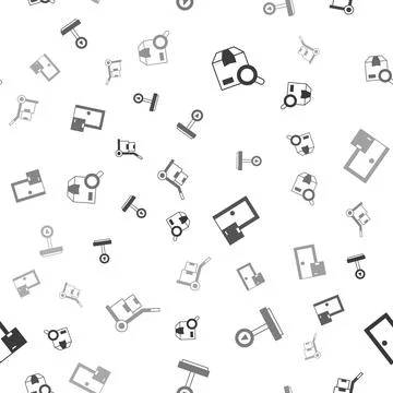 Set Search package, Scale, Home delivery services and Hand truck and boxes on Stock Illustration