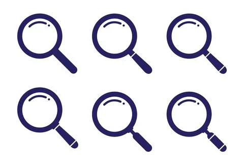 Set search symbol variation on flat style illustration for web Stock Illustration