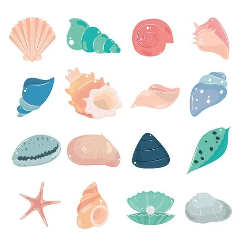 Set of seashells 스톡 일러스트