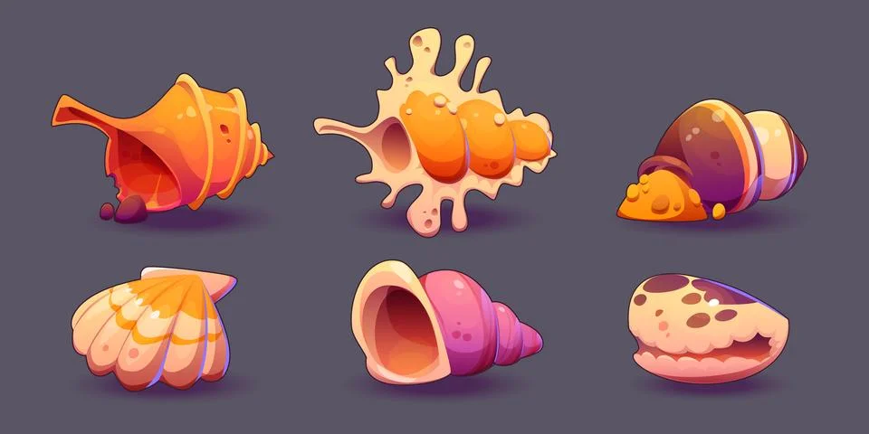 Set of seashells isolated on background 스톡 일러스트