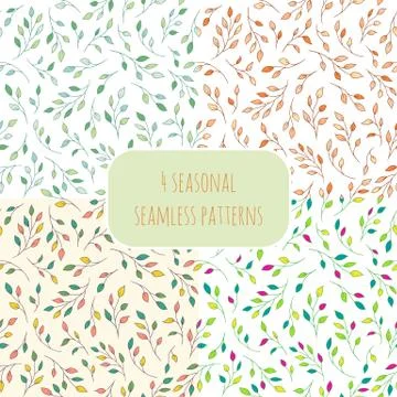 Set of seasonal patterns イラスト素材