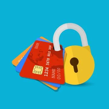 Set of secure credit card イラスト素材
