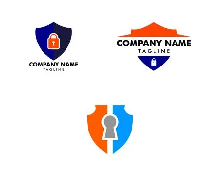 Set of Secure Lock Logo Template Design Vector Stock Illustration
