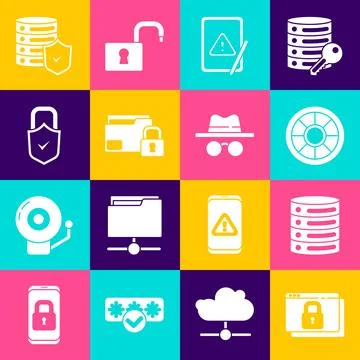 Set Secure your site with HTTPS, SSL, Server, Data, Web Hosting, Safe, Tablet Illustration