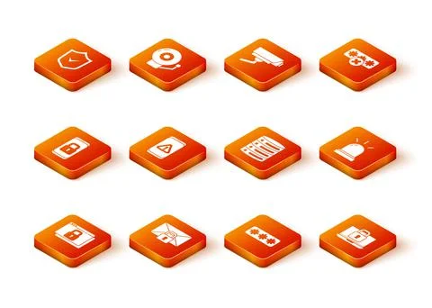 Set Secure your site with HTTPS, SSL, Mail message lock password, Mobile closed Ilustração Stock