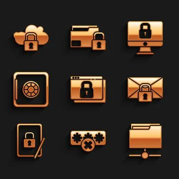 Set Secure your site with HTTPS, SSL, Password protection, FTP folder, Mail Illustration