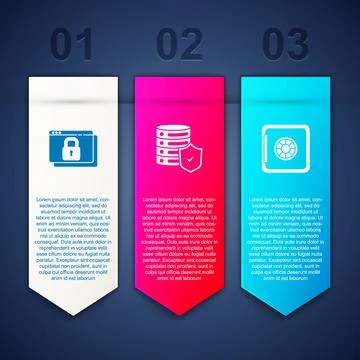 Set Secure your site with HTTPS, SSL, Server shield and Safe. Business Illustration